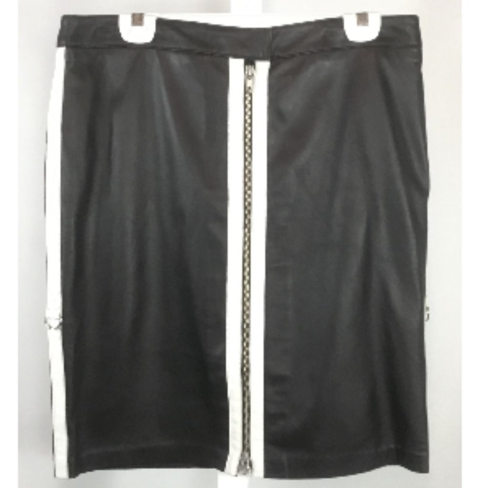 Danier Black & White Leather Skirt  (nearly new)
